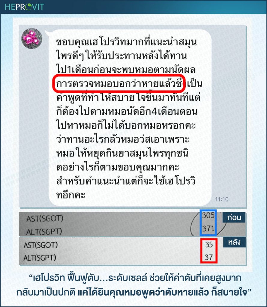 HEPROVIT เฮโปรวิท ฟื้นฟูตับไบำรุงตับ รักษาตับ ดีท็อกซ์ตับ ล้างสารพิษตับ ไขมันพอกตับ ตับอักเสบ ตับแข็ง ไวรัสตับอักเสบเอ ไวรัสตับอักเสบบี ไวรัสตับอักเสบซี มะเร็งตับ ตาเหลืองตัวเหลือง เจ็บชายโครงด้านขวา ง่วงกลางวัน ตื่นกลางคืน ดื่มแล้วเป็นผื่นแดง คันตามตัวไม่มีสาเหตุ มือเท้าบวม ท้องมาน ปวดตามข้อ ท้องอืด แน่น หายใจไม่สะดวก ดื่มเหล้า สุรา อ้วน ไขมัน